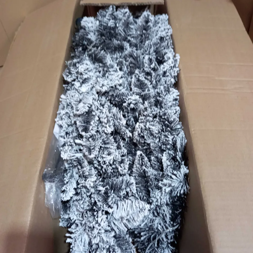 6FT PRE LIT FLOCKED PENCIL BLACK CHRISTMAS TREE RRP £79.99