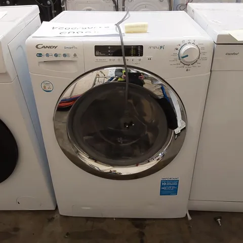 CANDY SMART PRO CSOW41063DWCE, FREESTANDING WASHER DRYER, 10KG WASH + 6KG DRY, 1400 RPM, WIFI ENABLED, WHITE WITH CHROME DOOR [ENERGY CLASS E]
