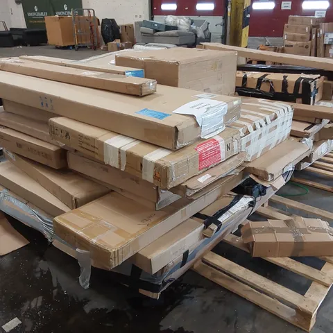 PALLET OF ASSORTED INCOMPLETE FURNITURE PARTS AND PIECES
