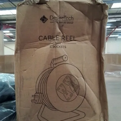 BOXED DESIRETECH 25M CABLE REEL WITH 4 SOCKETS