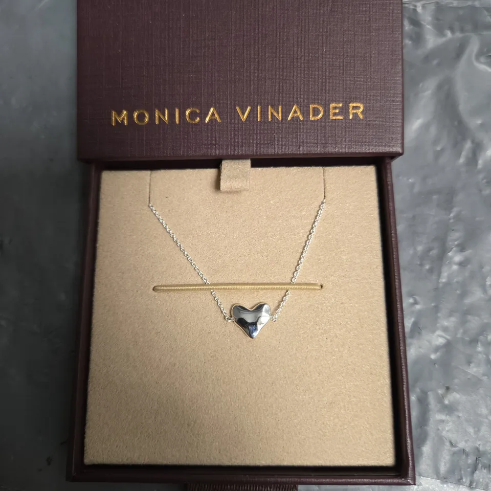 MONICA VINADER HEART PENDANT NECKLACE WITH BAR ACCENT