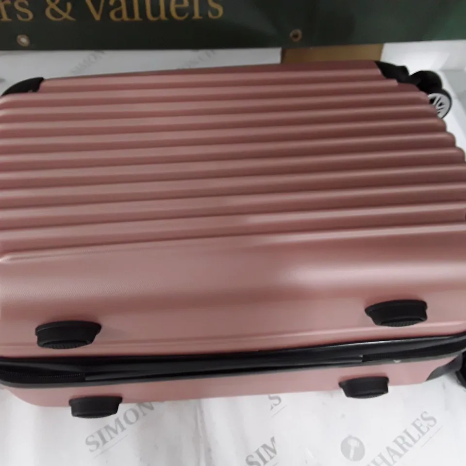 PINK HARD SHELLED WHEELED LUGGAGE CASE - 50CM TALL