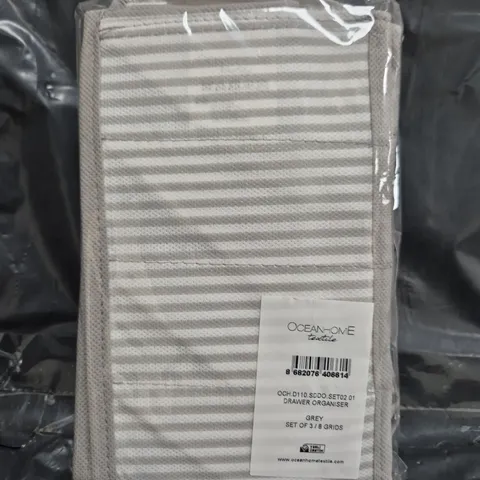 BOX OF APPROXIMATELY 50 OCEAN HOME TEXTILE DRAWER ORGANISERS IN GREY