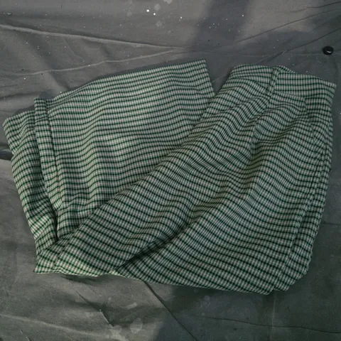 OLIVER BONAS GREEN CHECK WIDE LEG CROP TROUSERS IN GREEN - SIZE 10