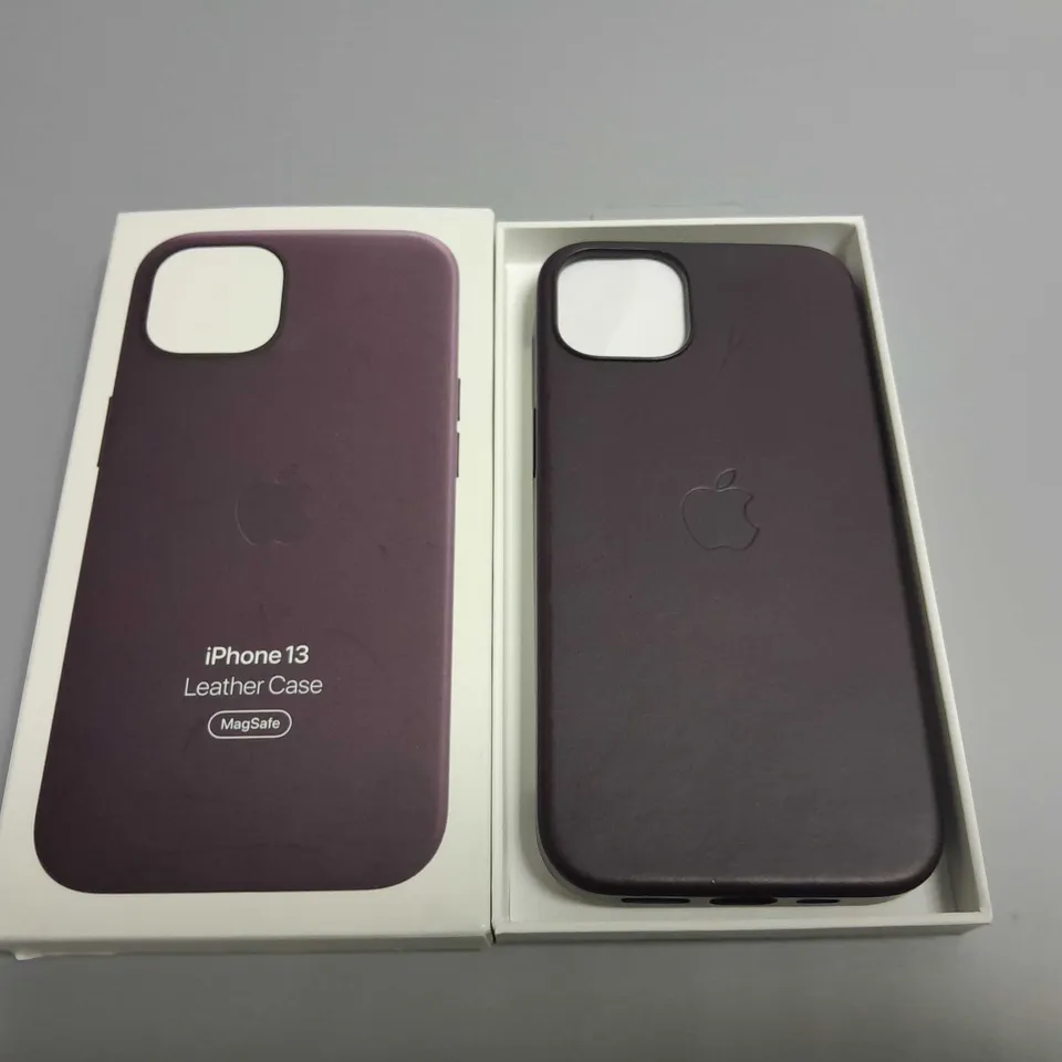APPLE IPHONE 13 LEATHER CASE IN DARK CHERRY