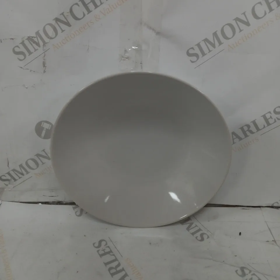 BRAND NEW BOXED CESIRO 18 PIECE PORCELAIN DINNERWARE SET IN MATT WHITE TO INCLUDE LARGE PLATES, SMALL PLATES AND BOWLS - COLLECTION ONLY