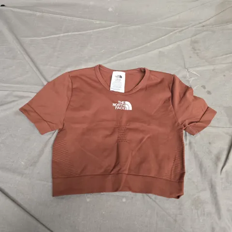 THE NORTH FACE WOMEN'S BROWN T-SHIRT – SIZE S-M