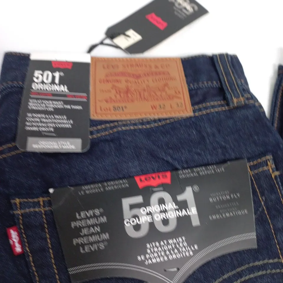 LEVI'S 501 ORIGINAL DENIM JEANS - DARK INDIGO - SIZE W32 X L32