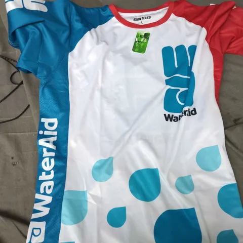 WATERAID T-SHIRT – MULTICOLOURED PROMOTIONAL TEE, UK SIZE L