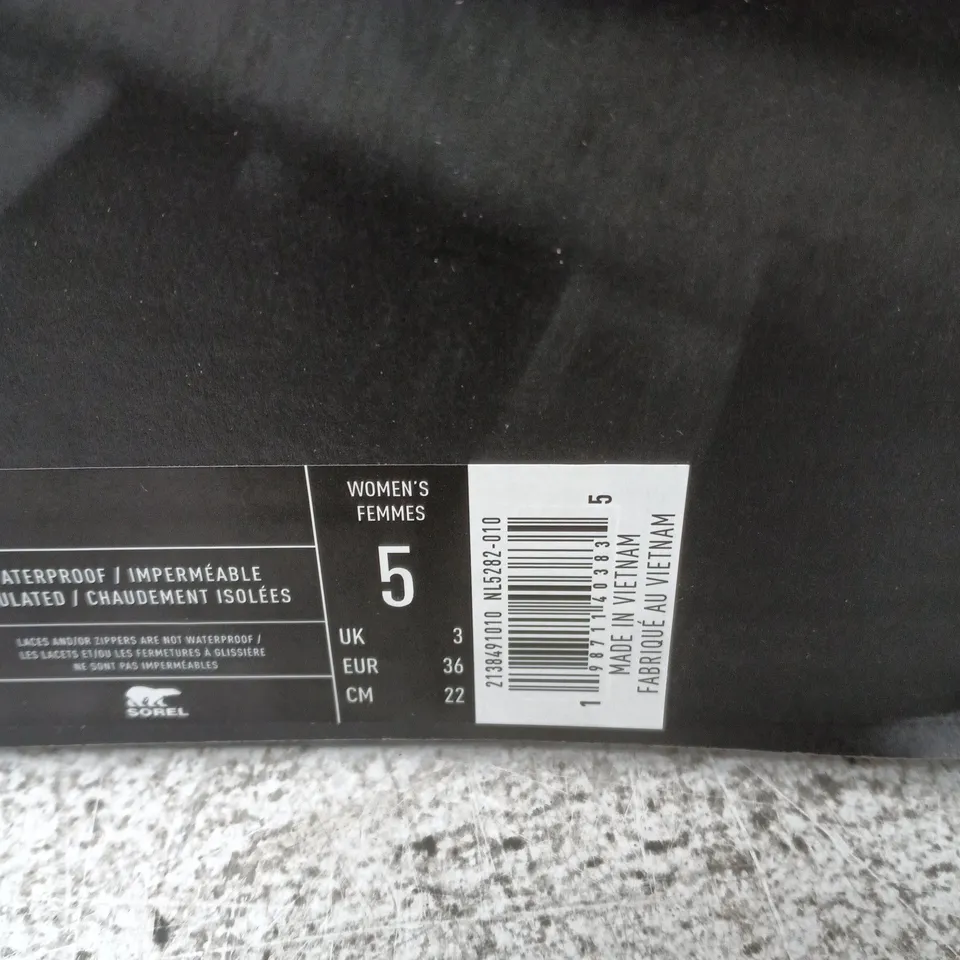 SOREL WOMEN'S WATERPROOF SNOW BOOTS – BLACK, UK 3 (EU 36) IN BOX