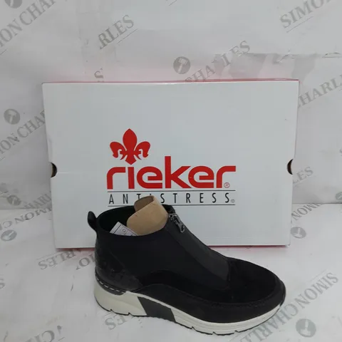 BOXED RIEKER HIGH TOP TRAINER BLACK SIZE 4