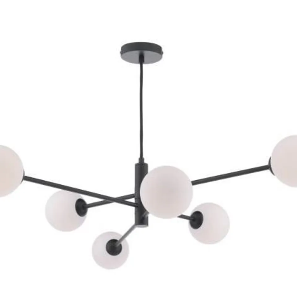 BOXED DAR LIGHTING VIGNETTE 6 LIGHT PENDANT MATT BLACK