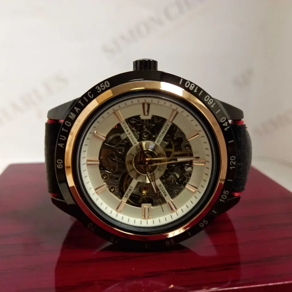 STOCKWELL SKELETON DIAL LEATHER STRAP WRISTWATCH RRP £650