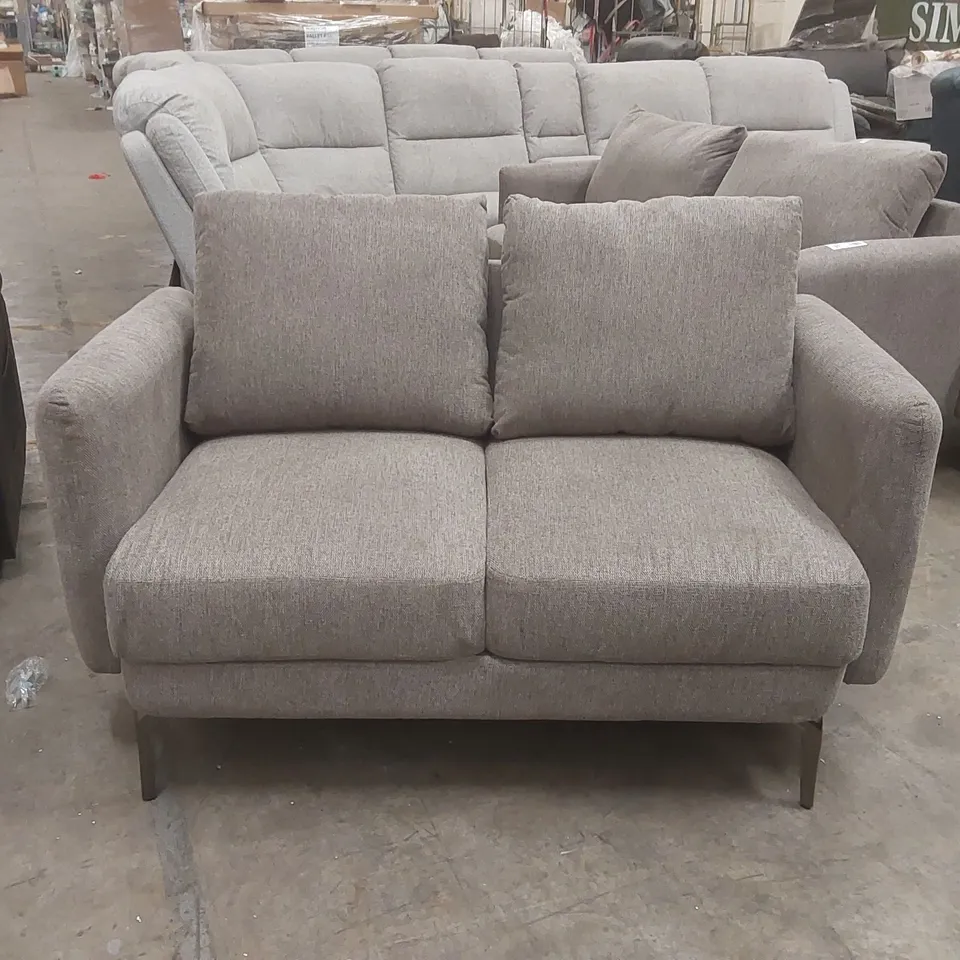 QUALITY DESIGNER FABRIC UPHOLSTERED 2-SEATER SOFA