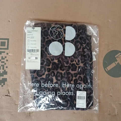 bagged sweaty betty power 7/8 workout leggings in wild leopard print brown size small