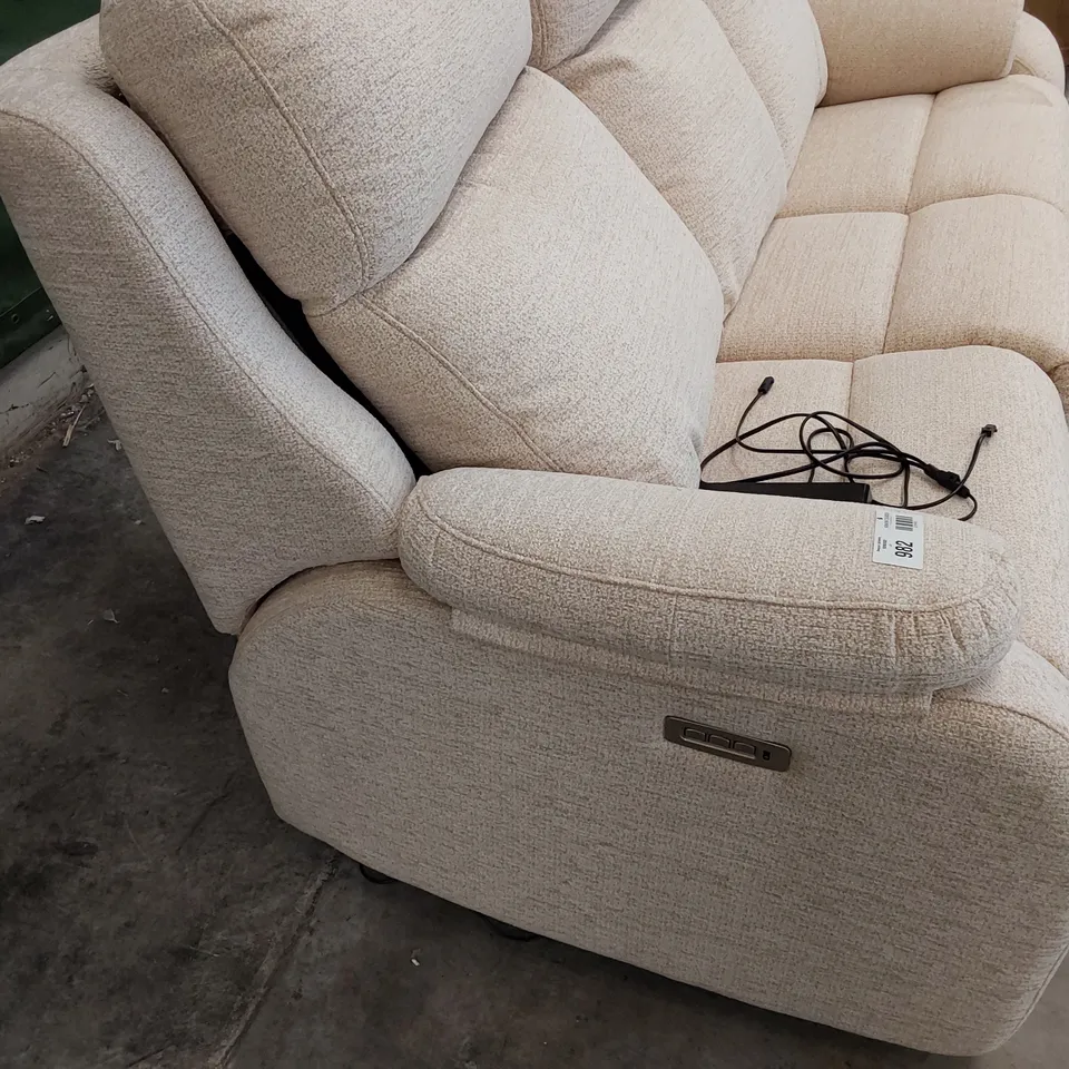 QUALITY BRITISH DESIGNER G PLAN KINGSBURY POWER RECLINING THREE SEATER SOFA BOUCLE OYSTER FABRIC