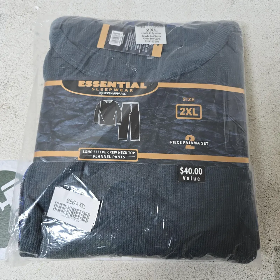 MEN'S PAJAMA SET – NAVY, 2XL (UK 22) – ESSENTIAL SLEEPWEAR BY SEVEN APPAREL