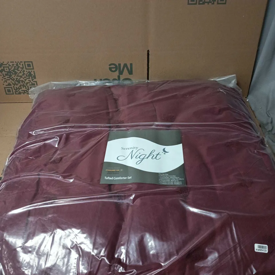 SERENITY NIGHT TUFTED COMFORTER SET DOUBLE SIZE
