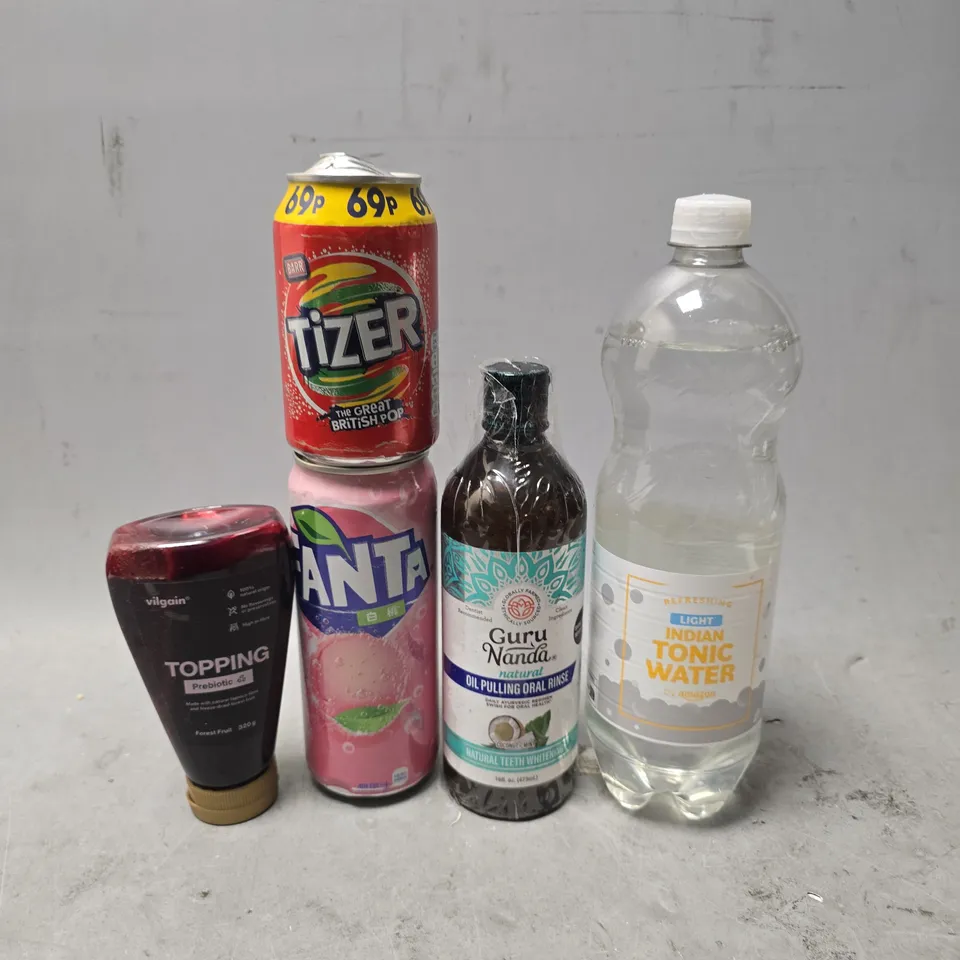 APPROXIMATELY 8 ASSORTED DRINK ITEMS TO INCLUDE - TIZER , FANTA , INDIAN TONIC WATER ETC