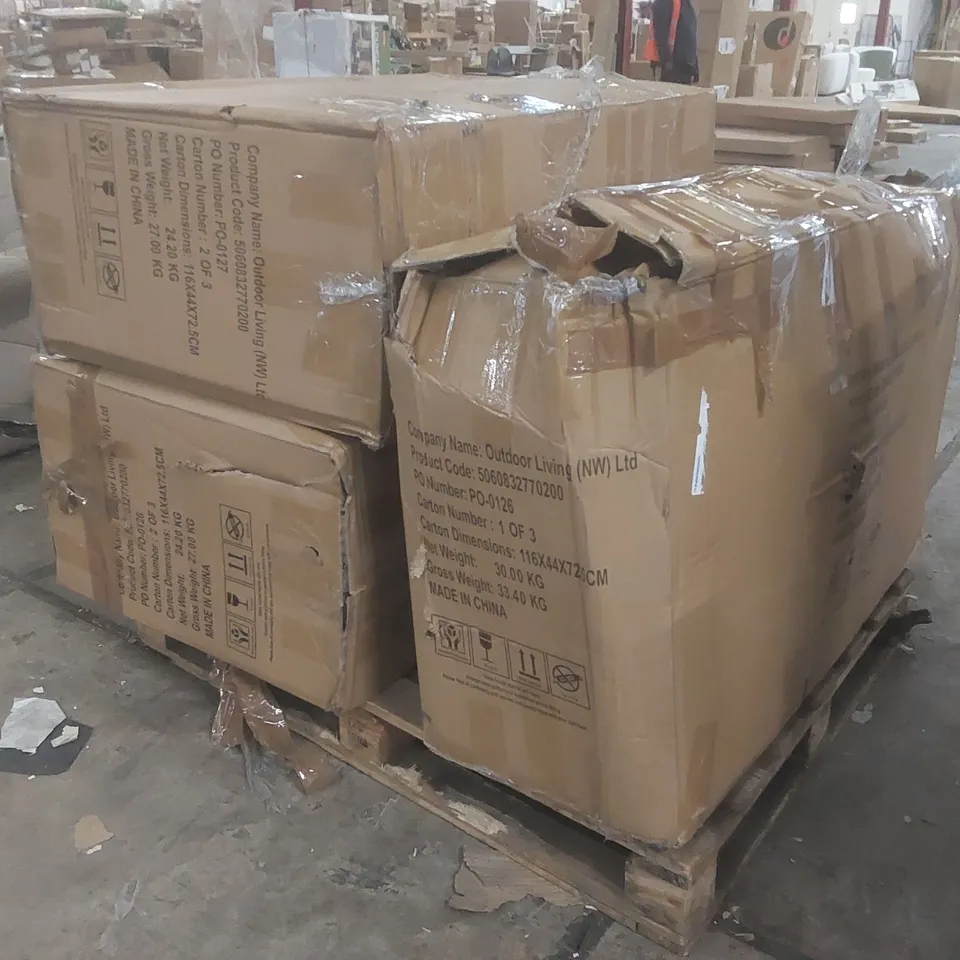 PALLET CONTAINING ASSORTED GARDEN FURNITURE PARTS