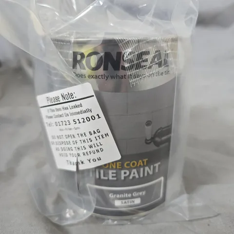 RONSEAL ONE COAT TILE PAINT – GRANITE GREY SATIN, 750ML