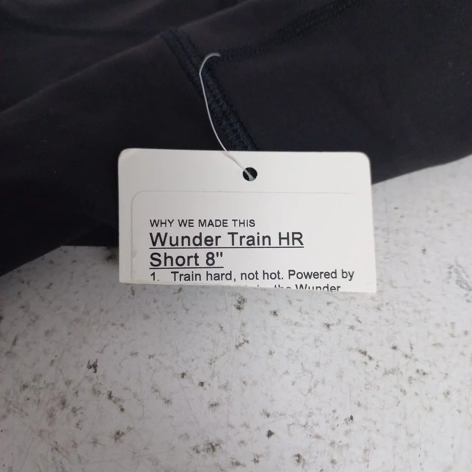 LULULEMON WUNDER TRAIN HR SHORT 8" UK 8 (US 4), BLACK