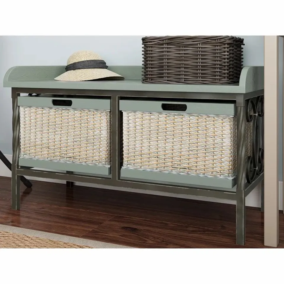 BOXED GAINSEVILLE WOOD STORAGE BENCH
