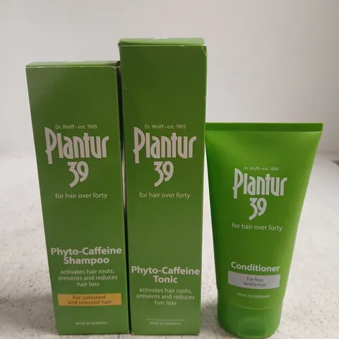 3 PLANTUR 39 PRODUCTS TO INCLUDE SHAMPOO, CONDITIONER, TONIC 