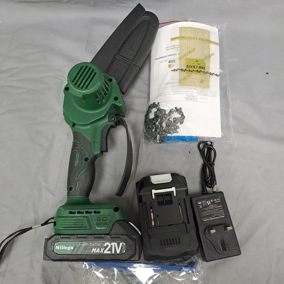 JL6INCH 21V Mini Brushless Cordless Chainsaw with Battery & Charger