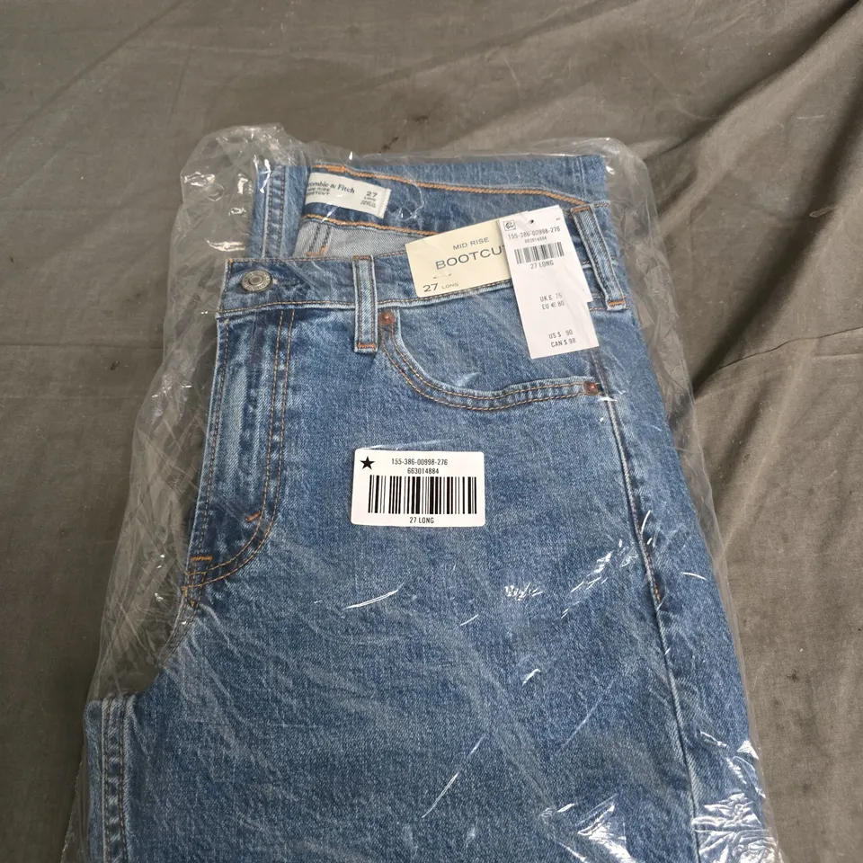 BAGGED ABERCROMBIE AND FITCH MID RISE BOOTCUT JEANS - SIZE 27 LONG