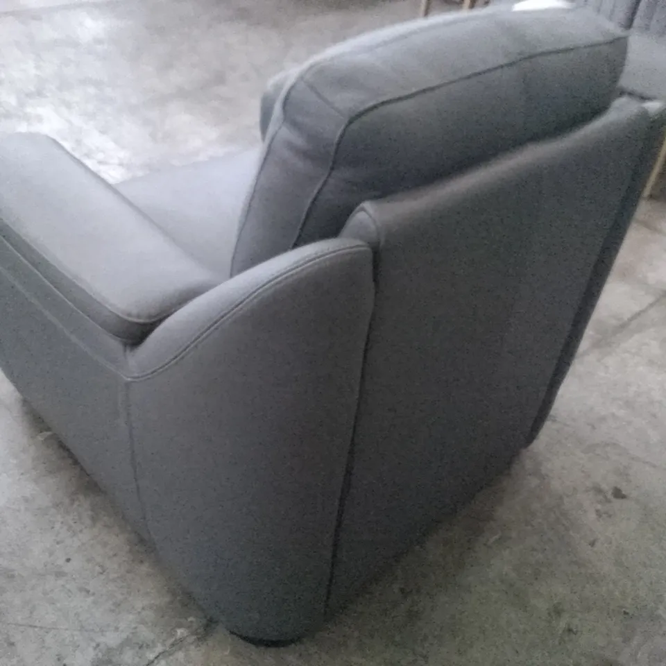 QUALITY ITALIAN DESIGNER AVOLA NEW ARMCHAIR - DARK GREY LEATHER