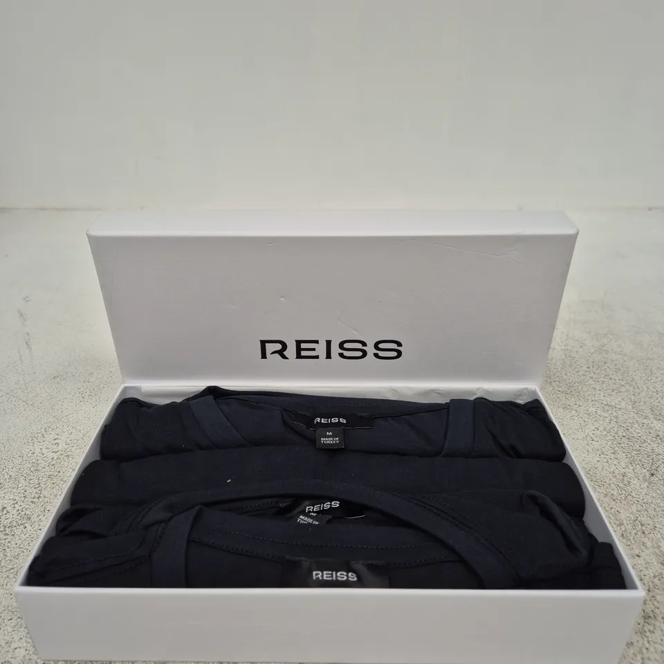 BOXED REISS 3 PACK CREW NECK T-SHIRTS – NAVY, UK SIZE M