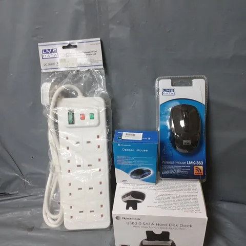 APPROXIMATELY 15 ELECTRICAL PRODUCTS TO INCLUDE HARD DISK DOCK, EXTENSION SOCKET AND AN OPTICAL MOUSE
