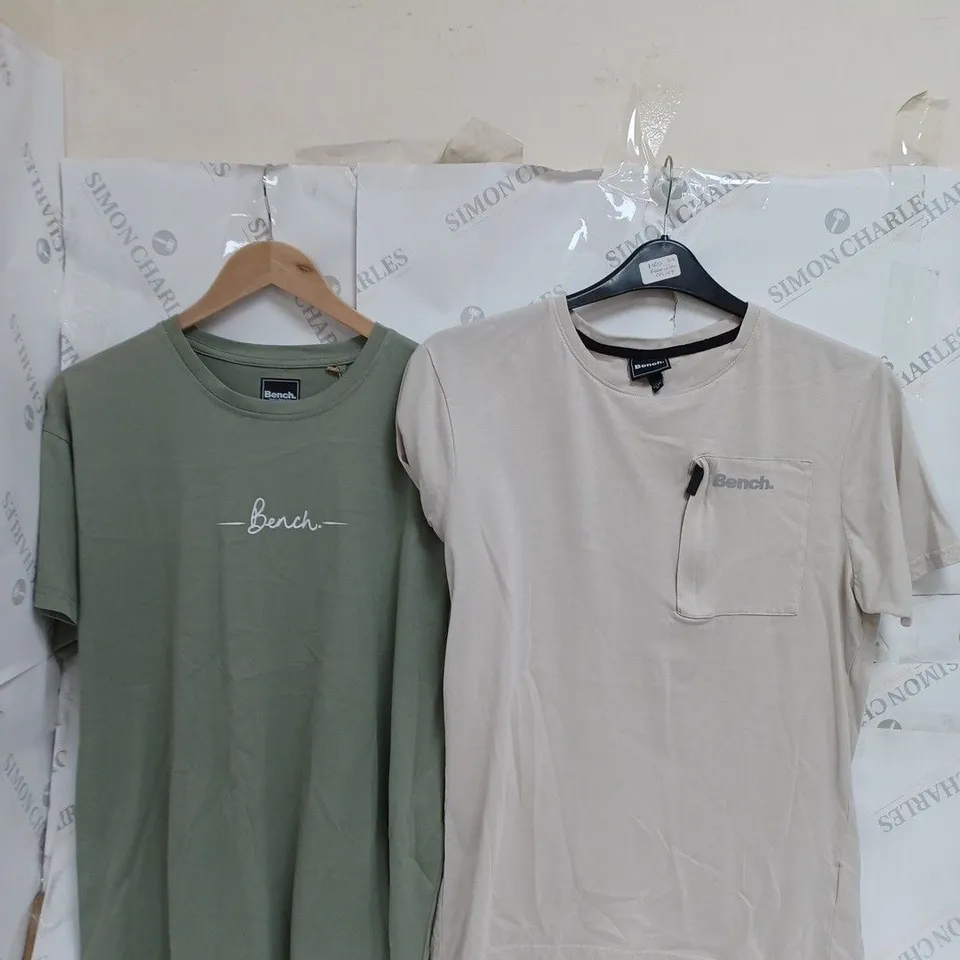 23 SIGNITURE BENCH TSHIRTS IN BLACK, DUNE, GREEN, AND NAVY E.G.