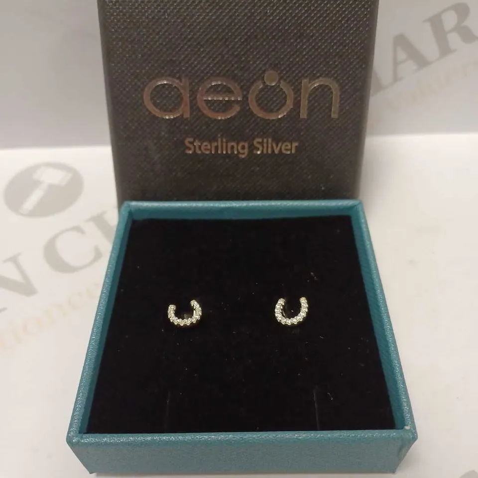 AEON STERLING SILVER HORSE SHOE STUD EARRINGS