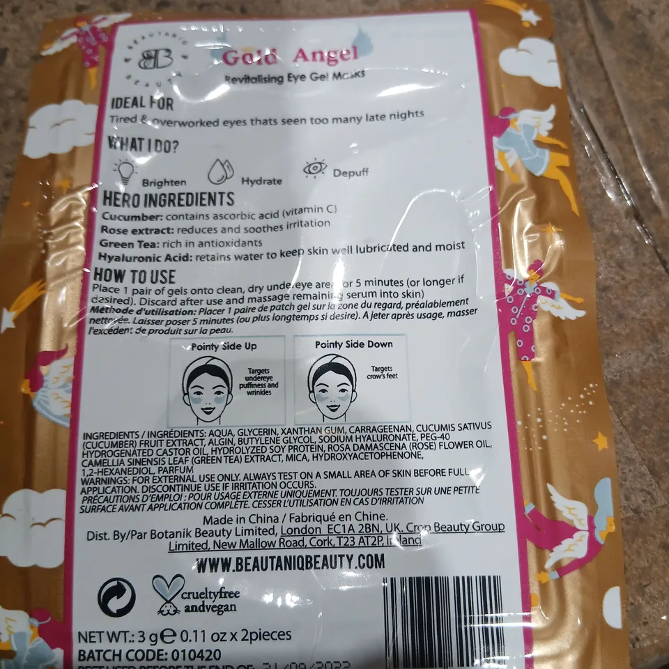 APPROXIMATELY 1200 BEAUTANIQ BEAUTY GOLD ANGEL REVITALISING EYE GEL MASKS – 2 X 3 G