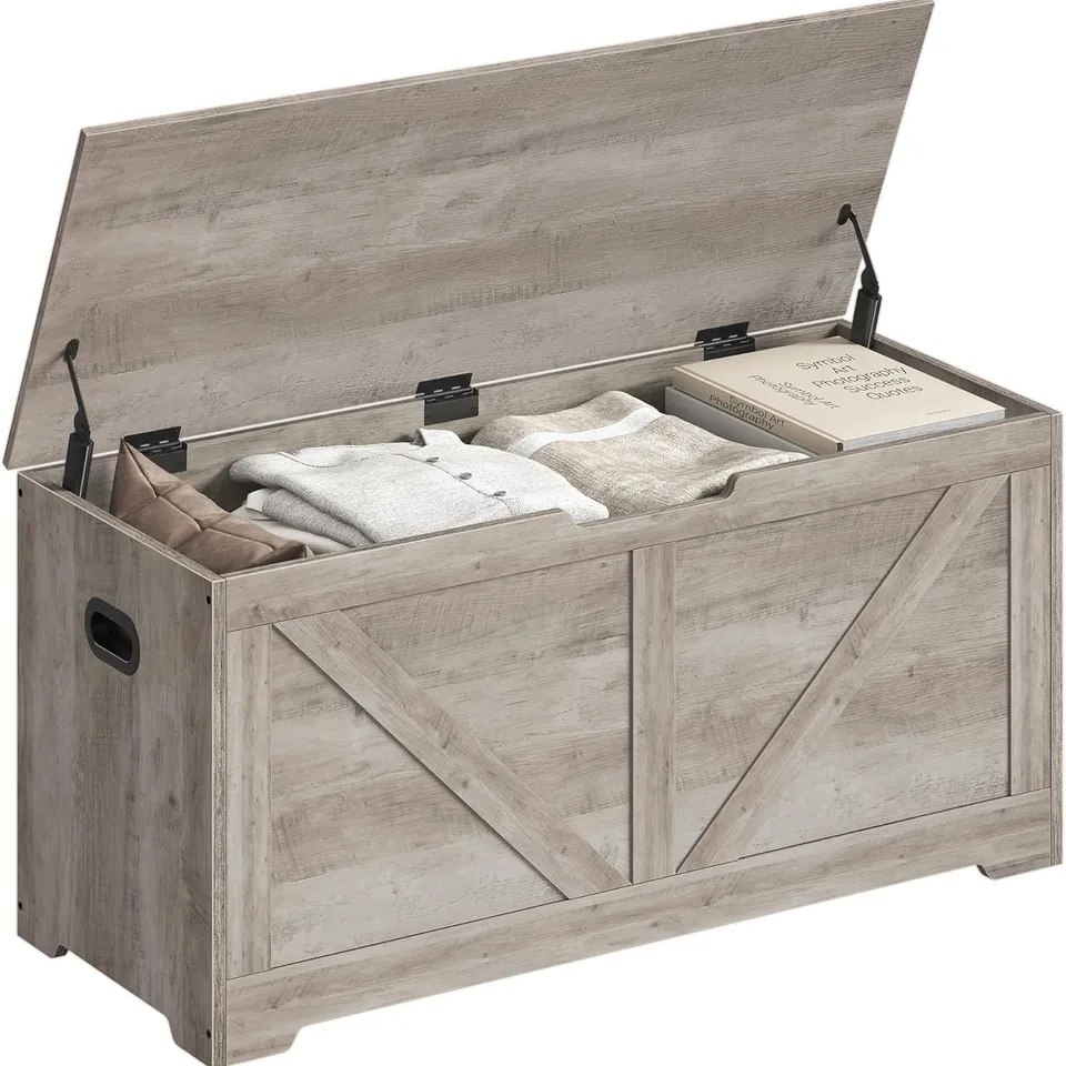 BOXED VASAGLE STORAGE CHEST - GREIGE