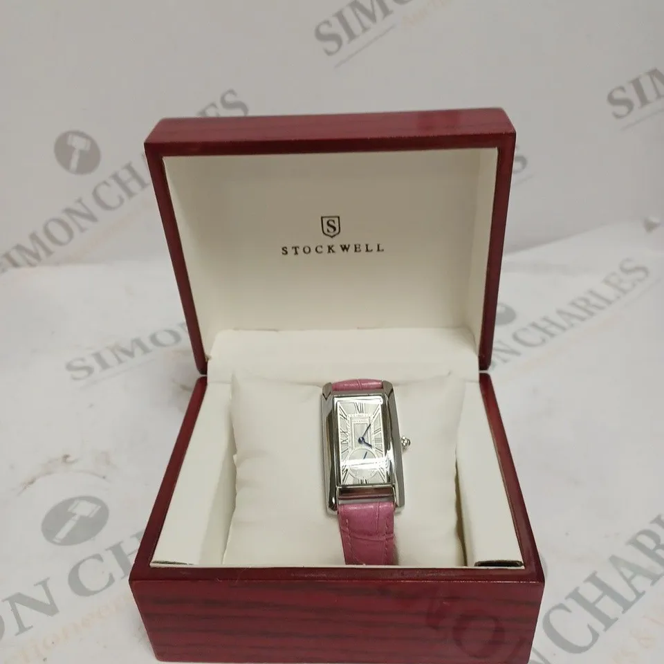 LADIES STOCKWELL WATCH – TEXTURED DIAL WITH SUB DIAL MINUTE HAND – LEATHER STRAP – GIFT BOX INCLUDED