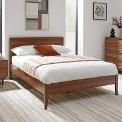 BOXED MARCEL KING SIZE WALNUT BED FRAME (2 BOXES)