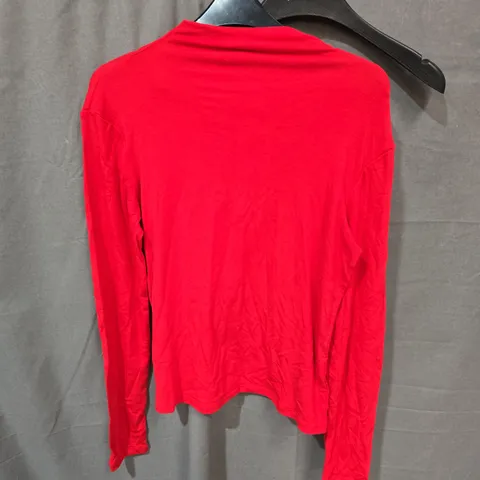 MANGO WOMEN'S RED LONG-SLEEVE TOP – UK L