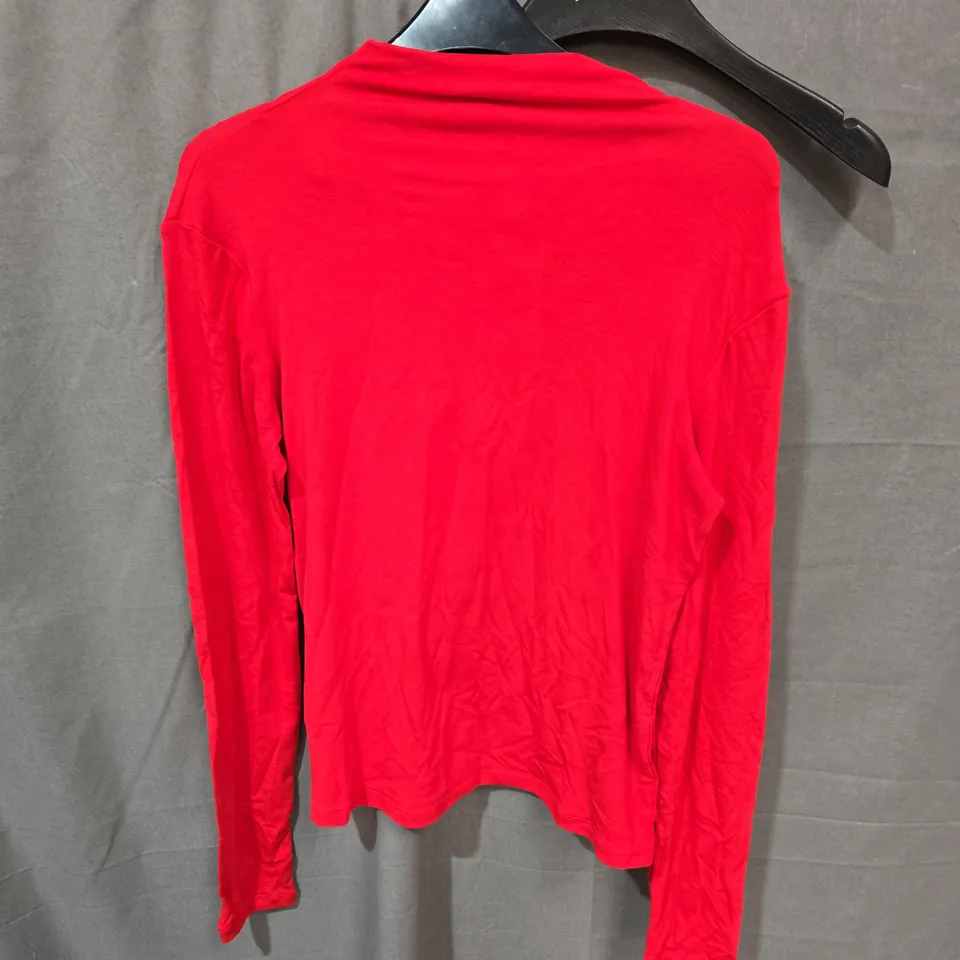 MANGO WOMEN'S RED LONG-SLEEVE TOP – UK L