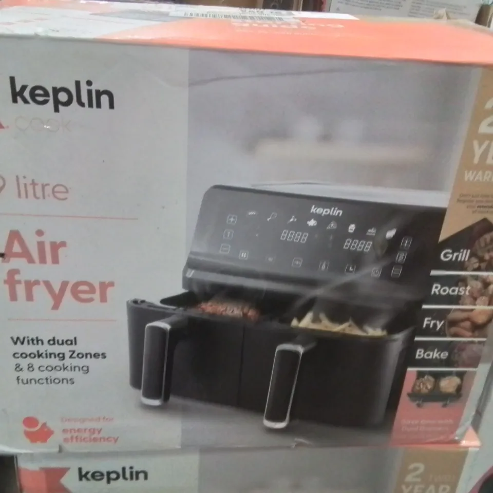 BOXED KEPLIN 9 LITRE DUAL DRAWER AIRFRYER