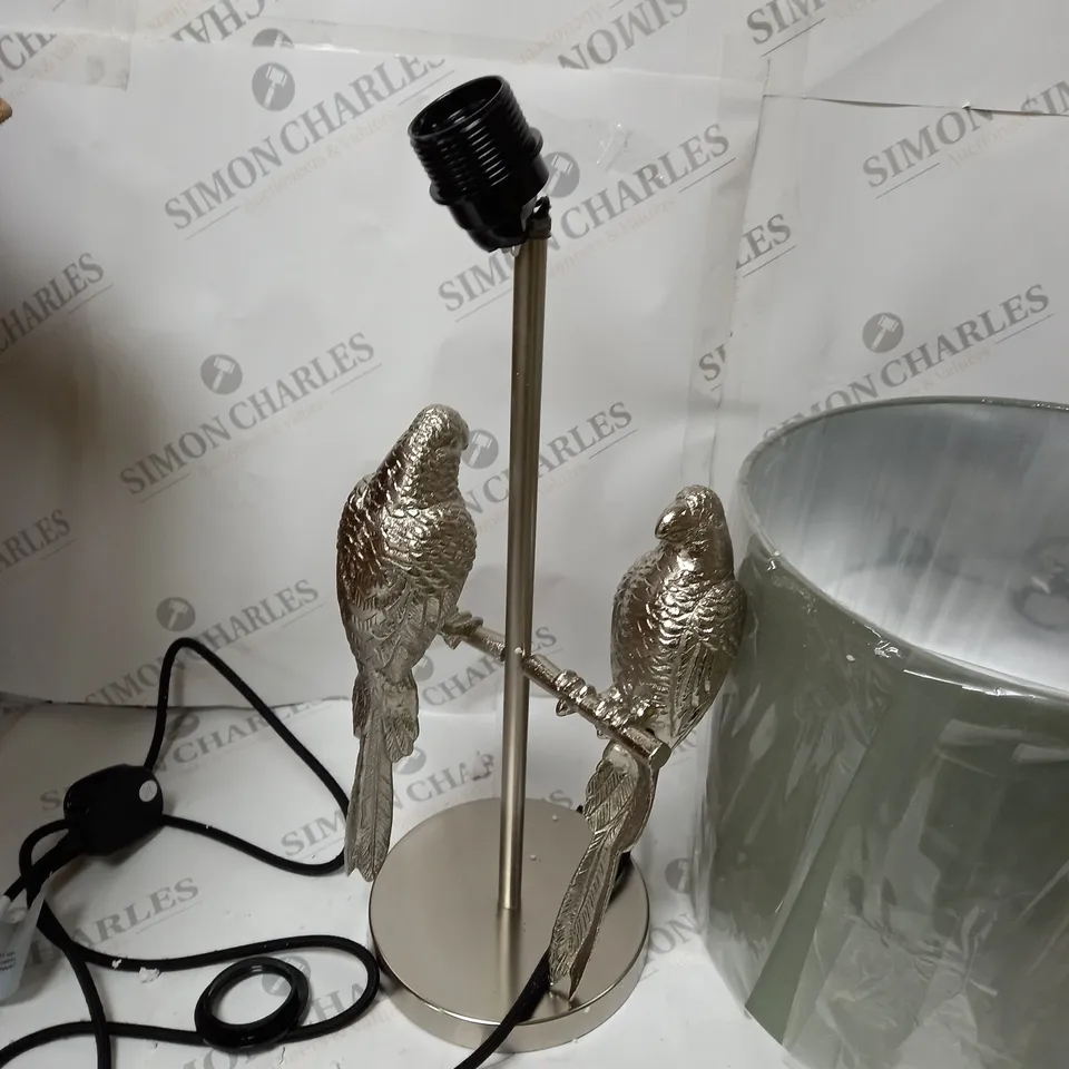 ALISON CORK DOUBLE PARROT DETAIL TABLE LAMP