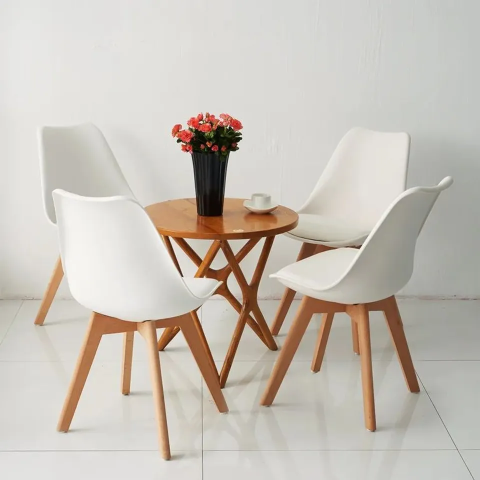 BOXED SET OF 2 NERO UPHOLSTERED DINING CHAIRS - WHITE (1 BOX)