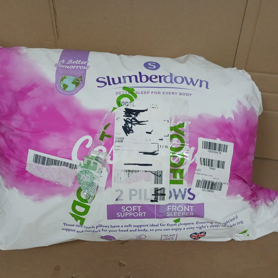 SLUMBERDOWN SOFT SUPPORT FRONT SLEEPER PAIR OF PILLOWS