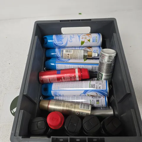 TOTE OF APPROXIMATELY 12 ASSORTED AEROSOLS TO INCLUDE: TOUCH UP PAINT FACTORY COLOUR COAT