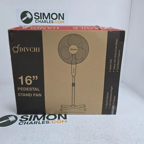 DIV CHI 16" PEDESTAL FAN BOXED