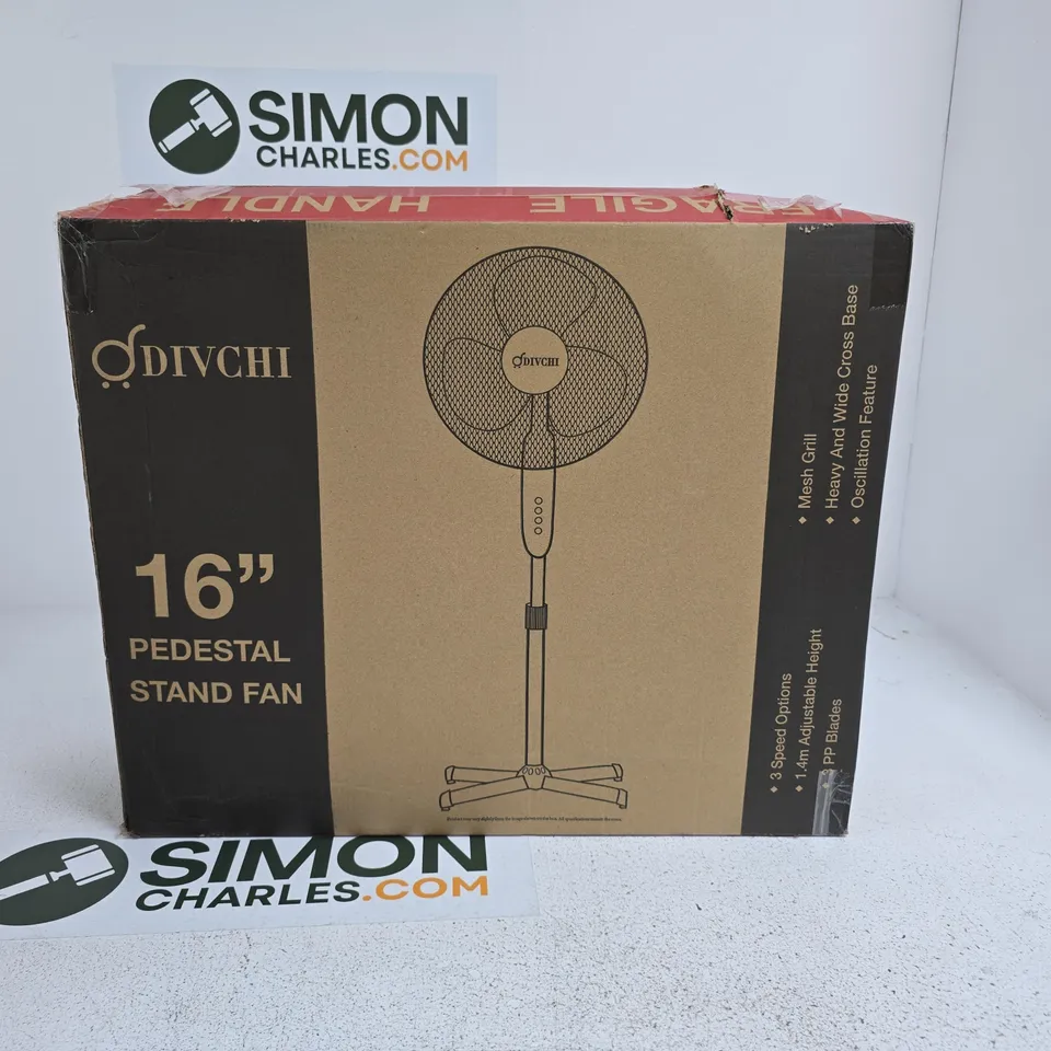 DIV CHI 16" PEDESTAL FAN BOXED