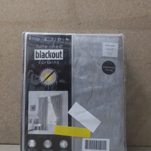 BRAND NEW FUSION FULLY LINED BLACKOUT CURTAINS 168CM X 228CM - LIGHT GREY