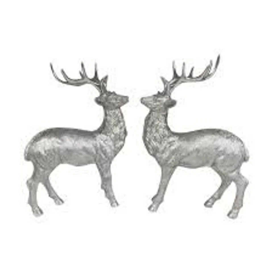 HOME STORIES SET OF 2 STAG DECORATIONS